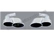Cayenne 958 v6 ess+diesel - hybride  Sorties inox ovales 4x125x95mm # CARGRAPHIC #