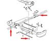 Vis B 4.8 x 16 pour fixation parechoc ARRIERE # 964