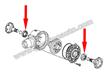 Joint spi entre cardan AVANT et viscocoupleur # 996 c4, 4s, turbo