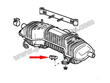 Boxster 97-04 Plaque de serrage derriere le silencieux [PORSCHE ORIGINE]