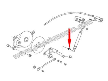 Tourillon pour verin couvre capote # Boxster 986