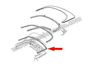 Joint sur caisse pour couvre capote # Boxster 986 97-04