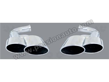 Cayenne 958 v6 ess+diesel - hybride  Sorties inox ovales 4x125x95mm # CARGRAPHIC #