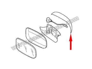 Coque supérieur de retroviseur - droit # Cayenne -06