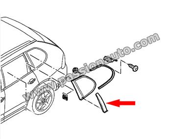 Moulure verticale custode ARG - Titane Metal # Cayenne