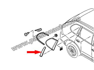 Moulure verticale custode ARD - Titane Metal # Cayenne