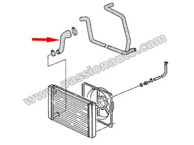 Durite d´eau / radiateur - pompe eau # 944 turbo 250 - s2 - 968