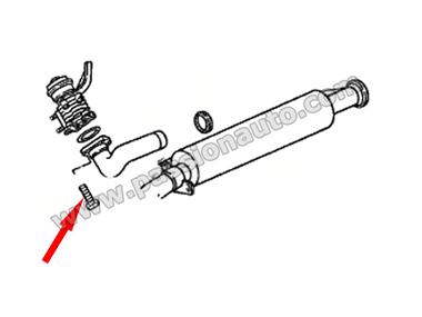 Vis wastegate-tube vers sil interm. # 944 turbo