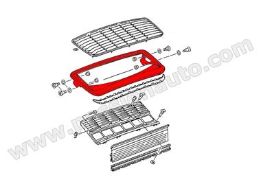 Aileron amovible - encadrement SANS grille # 993 carrera sauf 2s