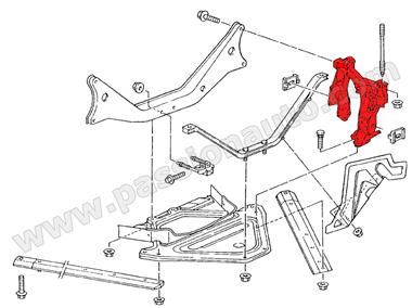 Partie latérale de l´essieu ARRIERE - Droite # Boxster 987 05-08