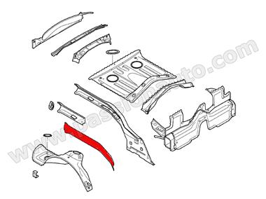 Longeron ARRIERE extérieur - Droite # Boxster 986-987