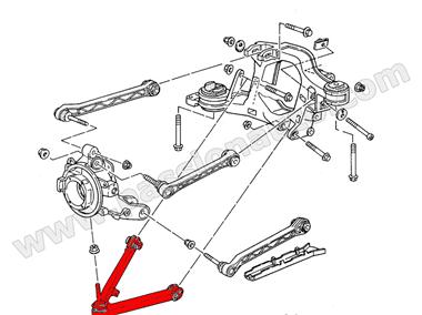 Bras triangulaire inférieur ARRIERE Gauche # 993 sauf RS   [PORSCHE ORIGINE]