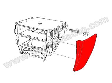 Console centrale - habillage côté - Droite - GRIS GRAPHITE # 996 98-99 / Boxster 97-99