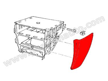 Console centrale - habillage côté - Droite - NOIR # 996-Boxster 98-99
