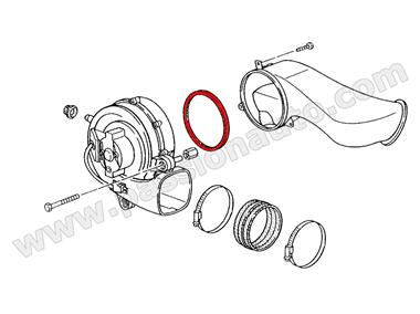 Joint entre soufflerie air chaud moteur et raccord air chaud # 964-965-993