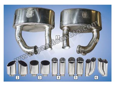 993 c2 / c4 94-98 Sorties inox ovales biseautées # CARGRAPHIC #