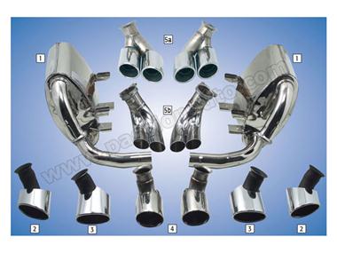 996 c2 / c4 98-01 Sorties inox ovales biseautées # CARGRAPHIC #