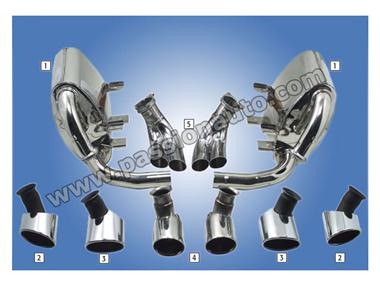 996 GT3 serie 1. 99-01 Sorties inox ovales # CARGRAPHIC #