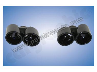 997 DFI 09-11 Sorties inox noires 4x89mm biseautées # CARGRAPHIC #