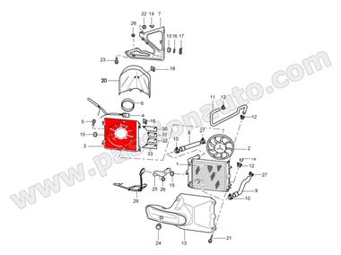 Support de ventilateur (hotte) pour radiateur # Boxster -04