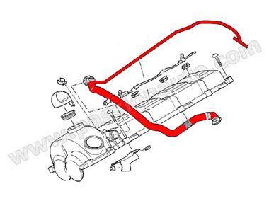 Couvre culasse - conduite de purge carter moteur # Cayenne v8 Turbo 03-06