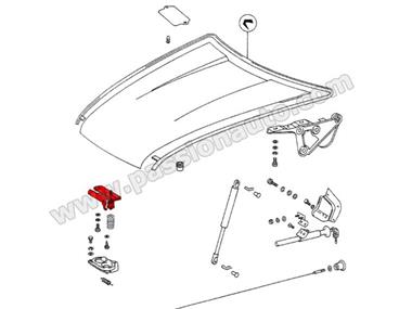 Serrure supérieure de capot AVANT # 911 65-73   [PORSCHE ORIGINE]