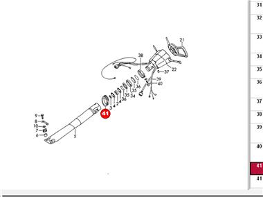 NUMERO 41 - Douille d´écoulement en haut de tube de protection # 911 1965-1968