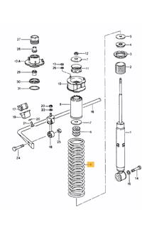 Jeu de ressorts ARRIERE # 965 turbo 3.3 1990-1991   [PORSCHE ORIGINE]