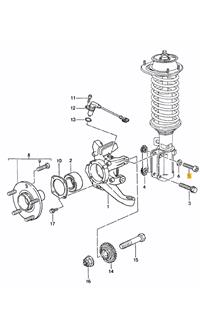 Pièce amortisseur AVANT - Vis M12 tete cylindrique / fixation sur support de roue # 993