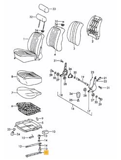 Support glissière de siège - gauche ou droite # 911 1969-1973