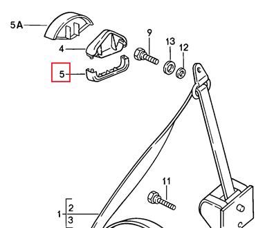 Cache plastique inférieur fixation ceinture #911/924/928/944 [PORSCHE ORIGINE]