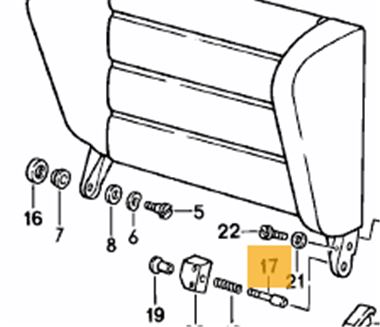 Vis de fixation dossier arrière #911 1983 à 1986