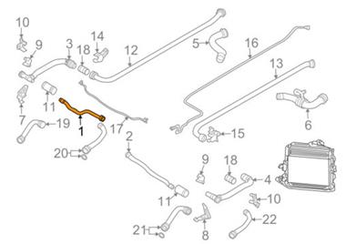 Tube d´eau Admission # 997 / 987 Boxster et Cayman