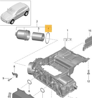 Joint Torique pour Filtre à Huile #Macan95B S / GTS / Turbo  [Porsche Origine]