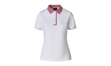 Polo femme blanc/rose Collection Taycan - Taille M
