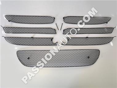 Grilles de protection noires - Kit complet calandre pare-chocs AV # 981 Boxster (avec capteurs de stationnement) 12-18