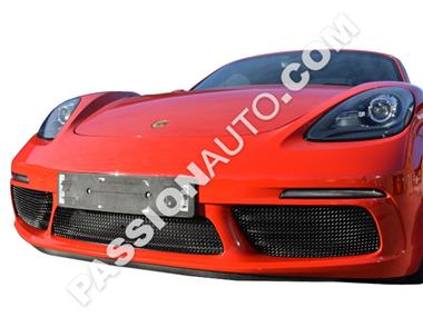 Grilles de protection noires - Kit complet calandre pare-chocs AV # 718 Boxster/Cayman 16-