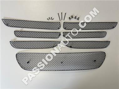 Grilles de protection noires - Kit complet calandre pare-chocs AV # 991 C4S PDK (avec capteurs stationnement) 12-15