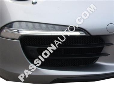 Grilles de protection noires - Kit complet calandre pare-chocs AV # 991 C4S PDK (avec capteurs stationnement) 12-15