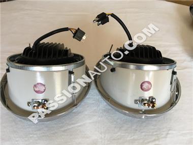 Paire de Phares LED # 911 # 912 # 964 - Entourage Chrome / glace lisse