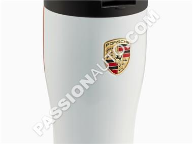 Mug Isotherme Blanc avec écusson Porsche - Collection Racing