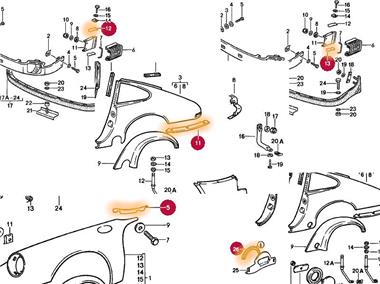 kit joints d´ailes # 911 1976-1989