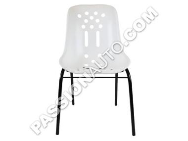 Chaise assise blanche & cadre noir -  Réplique siège # 356 Speedster