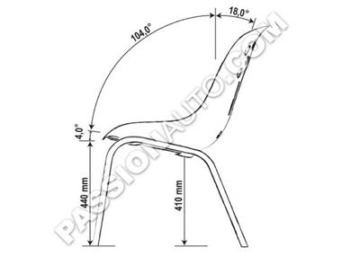 Chaise assise blanche & cadre noir -  Réplique siège # 356 Speedster