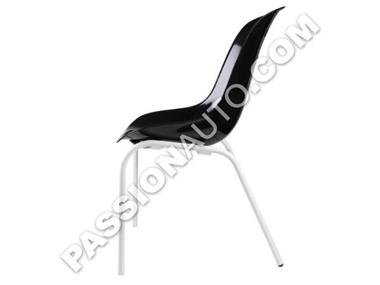 Chaise assise noire & cadre blanc - Réplique siège # 356 Speedster