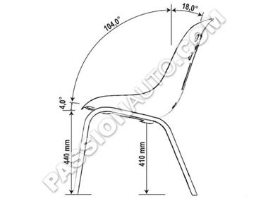 Chaise assise noire & cadre blanc - Réplique siège # 356 Speedster