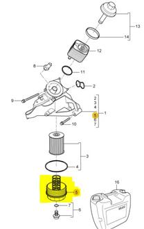 Boitier inférieur du filtre à huile # Cayenne E1 V6  (03-06) , E2 V6 (10-14)