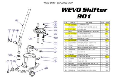 Kit levier de vitesse pour boite 901 # 911 65-69 WEVO