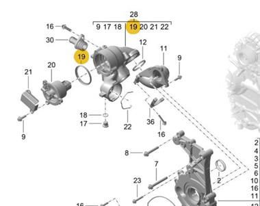 Joint Thermostat # 981, 991, 982, 992 [Porsche Origine]