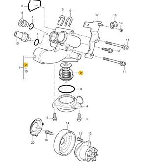 Thermostat pour pompe à eau # Cayenne 955 V6 3.2 (03-06)